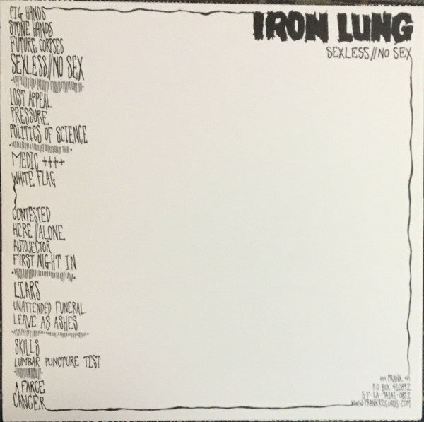 Iron Lung - Sexless/No Sex – New LP