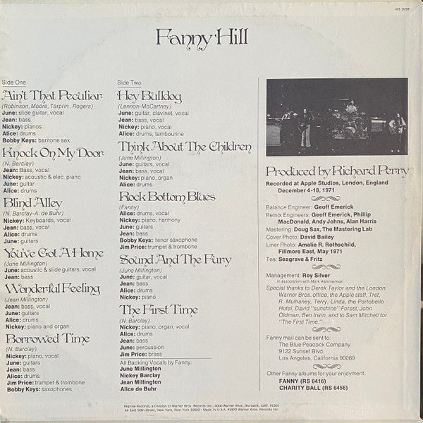 Fanny - Fanny Hill [Milky Clear Vinyl]– New LP