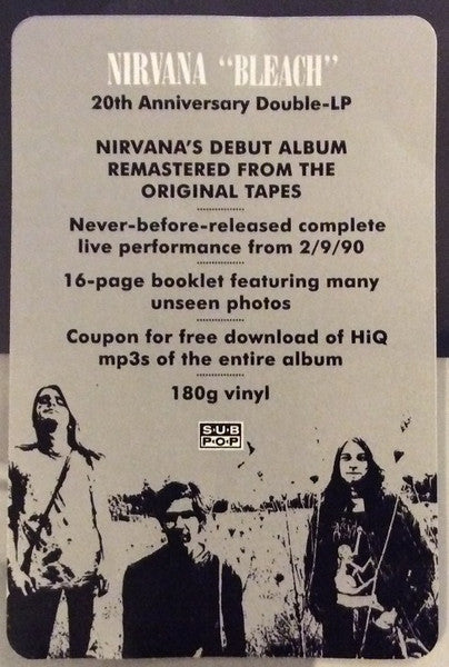 Nirvana - Bleach [20th Anniversary DELUXE EDITION 2xLP] - New LP