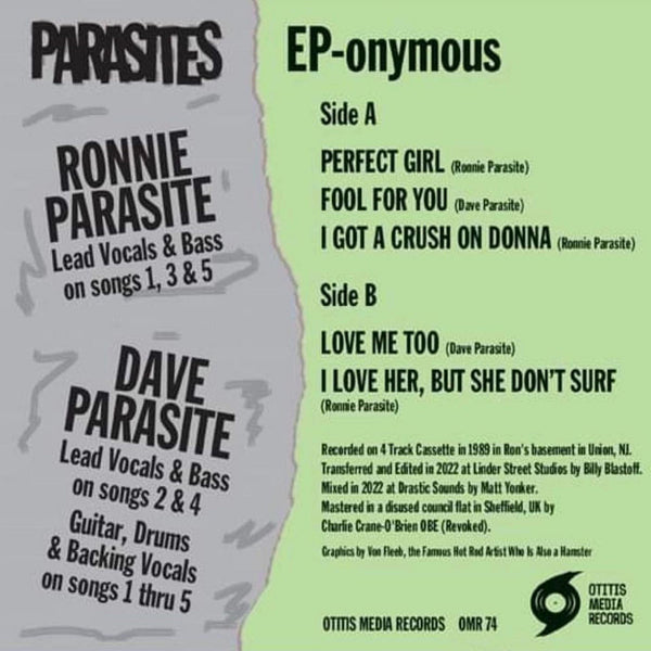 Parasites –  EP-Onymous [Random Color Vinyl] – New 7"