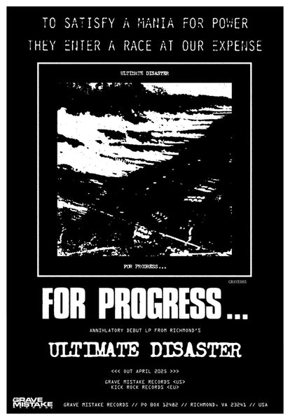 Ultimate Disaster – For Progress...  [HC 2025 Richmond, Virginia] – New LP