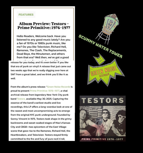 Testors – Prime Primitive: 1976 - 1977 [REMASTERED Deluxe Silver Edition or Standard Black Vinyl Edition] - New LP