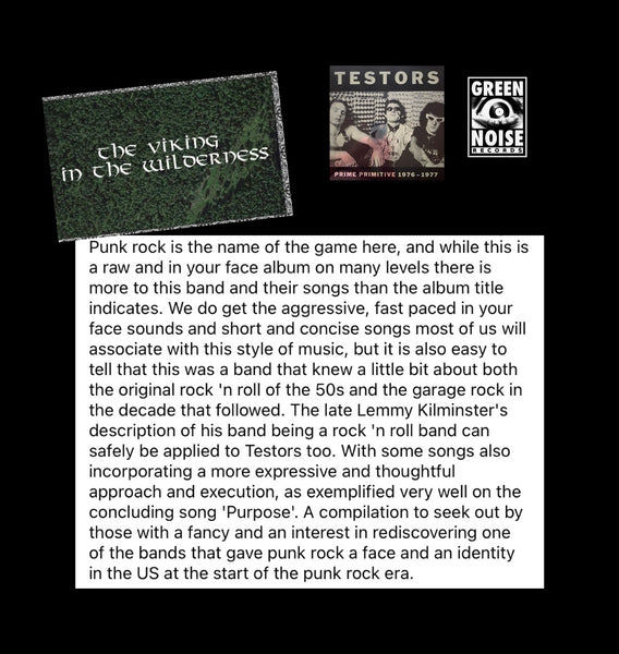 Testors – Prime Primitive: 1976 - 1977 [REMASTERED Deluxe Silver Edition or Standard Black Vinyl Edition] - New LP