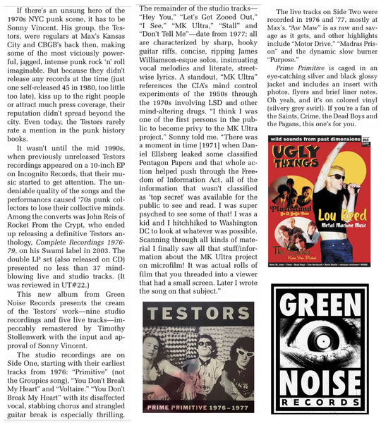 Testors – Prime Primitive: 1976 - 1977 [REMASTERED Deluxe Silver Edition or Standard Black Vinyl Edition] - New LP