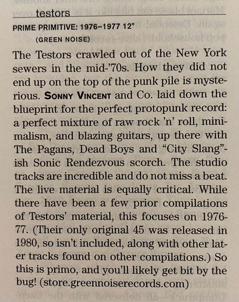 Testors – Prime Primitive: 1976 - 1977 [REMASTERED Deluxe Silver Edition or Standard Black Vinyl Edition] - New LP