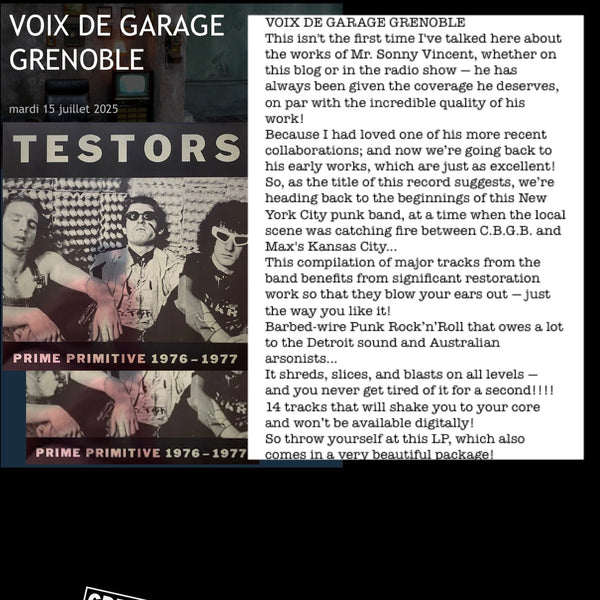 Testors – Prime Primitive: 1976 - 1977 [REMASTERED Deluxe Silver Edition or Standard Black Vinyl Edition] - New LP