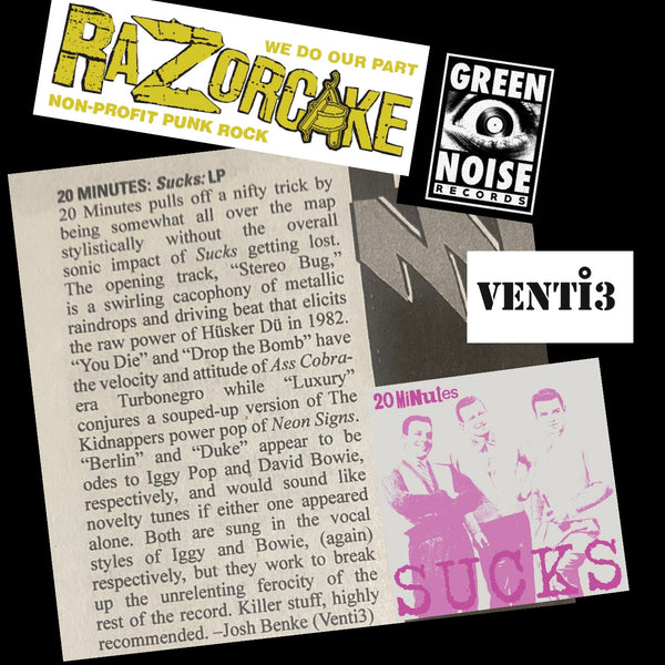 20 Minutes – Sucks [IMPORT GREEN NOISE USA EXCLUSIVE VINYL] – New 12"