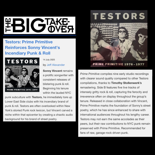 Testors – Prime Primitive: 1976 - 1977 [REMASTERED Deluxe Silver Edition or Standard Black Vinyl Edition] - New LP