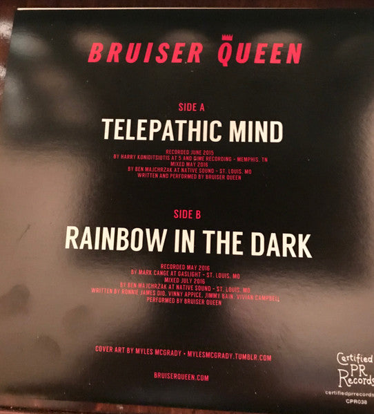 Bruiser Queen – Telepathic Mind b/w Rainbow In The Dark – New 7"