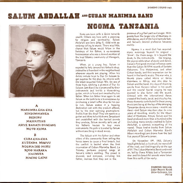 Abdallah, Salum and Cuban Marimba Band – Ngoma Tanzania 1961 - 1965 [AFRICA] – New LP