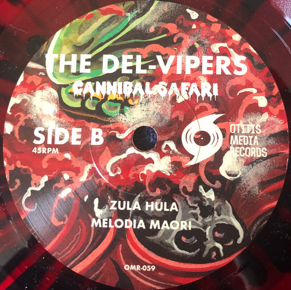 Del-Vipers, The – Cannibal Safari EP [TX Surf Instrumental  RED/BLACK SPLATTER] – New 7"