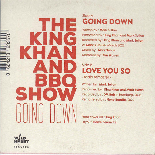 King Khan & BBQ Show – Going Down [IMPORT.  WHITE VINYL] – ‎New 7"