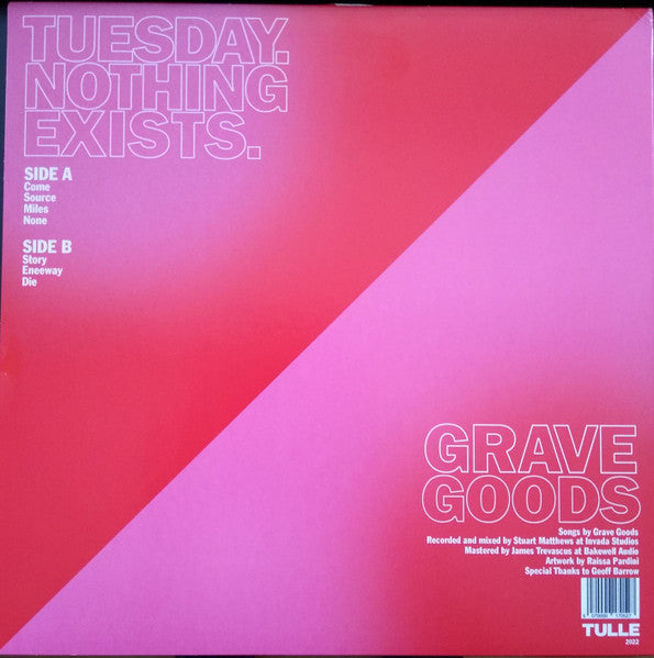 GRAVE GOODS / TUESDAY. NOTHING EXISTS. [IMPORT.  RED VINYL.] – New LP