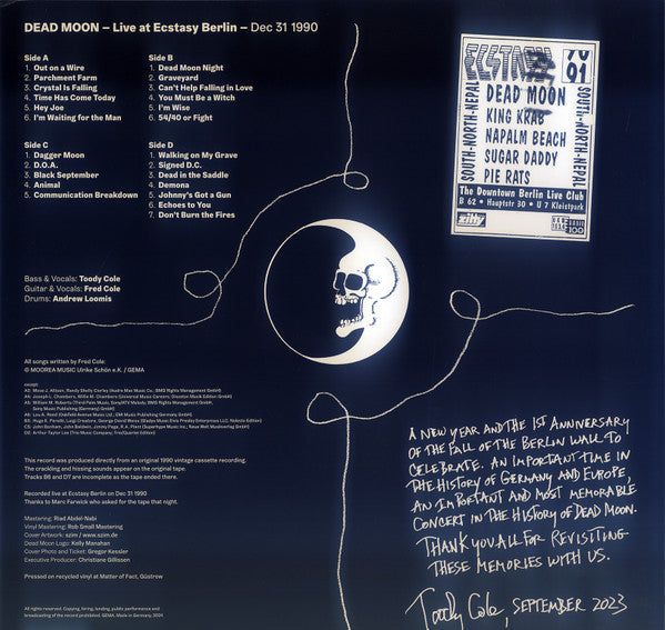 Dead Moon - Live at Ecstasy Berlin  [2xLP IMPORT] - New LP