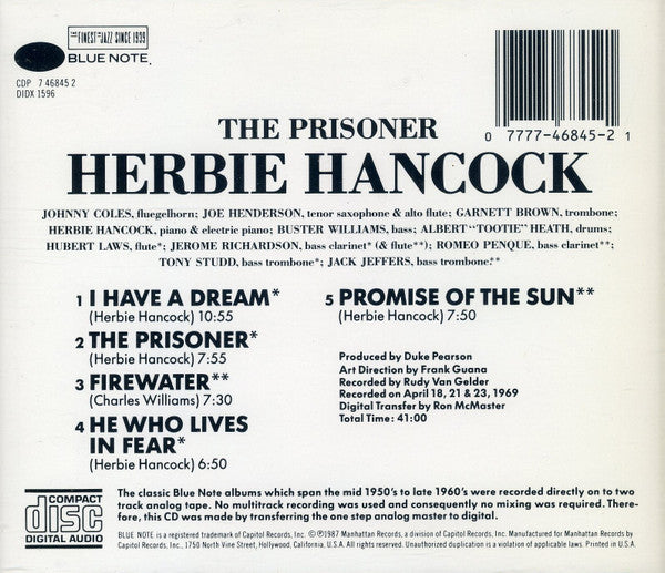 Hancock, Herbie - The Prisoner – New CD