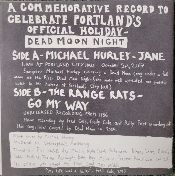 Michael Hurley / Range Rats  - Dead Moon Night - New 7"