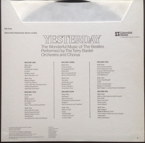 Terry Baxter Orchestra And Chorus – Yesterday: The Wonderful Music Of The Beatles [BOX SET] - Used LP