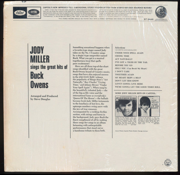 Miller, Jody  ‎– Sings the Great Hits of Buck Owens – Used LP