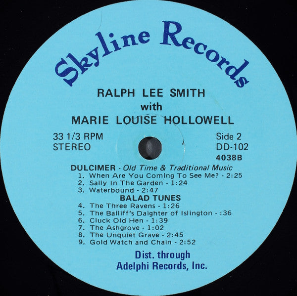 Smith, Ralph Lee with Mary Louise Hollowell – Dulcimer: Old-Time And Traditional Music - Used LP