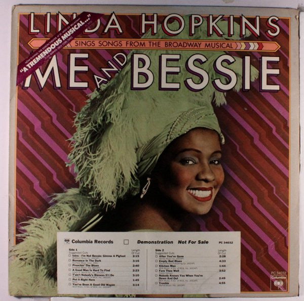 Hopkins, Linda – Sings Songs From The Broadway Musical) Me And Bessie  - Used LP