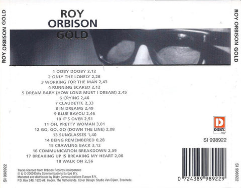 Orbison, Roy ‎– Gold – New CD