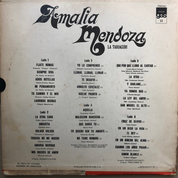 Mendoza, Amalia  – La Tariacuri [BOXSET] – Used LP