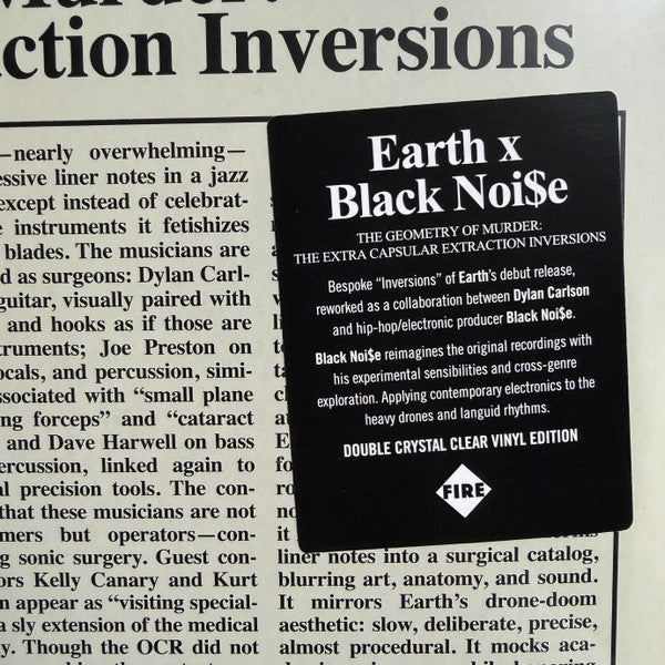 Earth x Black Noi$e – Geometry of Murder: Extra Capsular Extraction Inversions [CRYSTAL CLEAR VINYL 2xLP IMPORT] - New LP