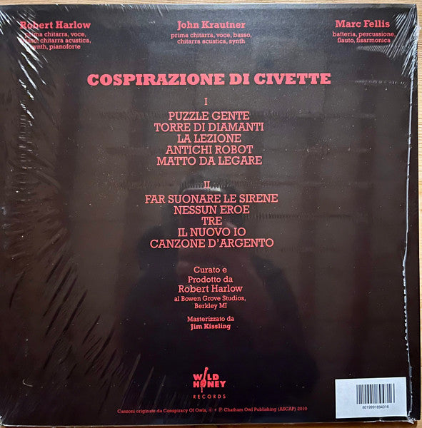 Conspiracy Of Owls – S/T Cospirazione di Civette [IMPORT CLEAR or BLACK vinyl] – New LP