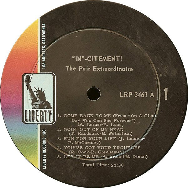 The Pair  – "In"-Citement: The Pair Recorded Very Live - Used LP