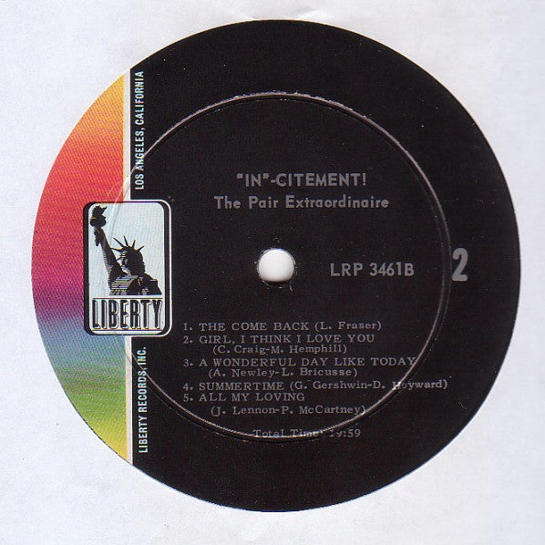 The Pair  – "In"-Citement: The Pair Recorded Very Live - Used LP