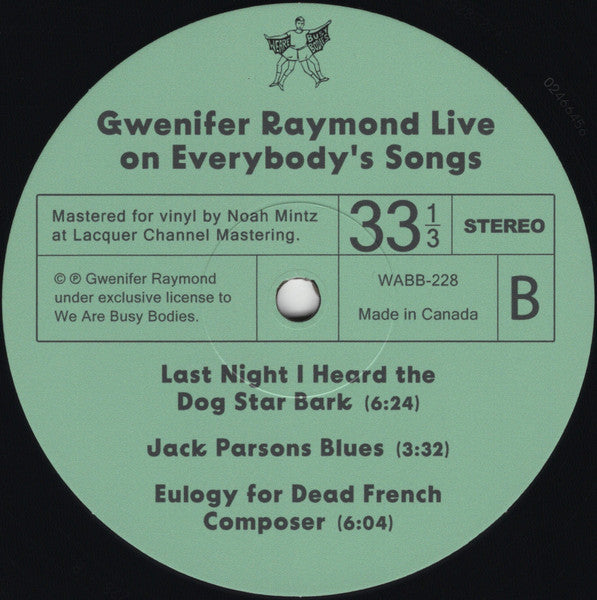 Raymond, Gwenifer – Live on "Everybody's Songs" WFMU 91.1  – New LP