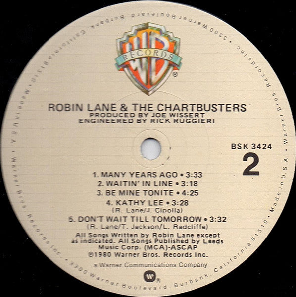 Robin Lane & the Chartbusters - S/T - Used LP