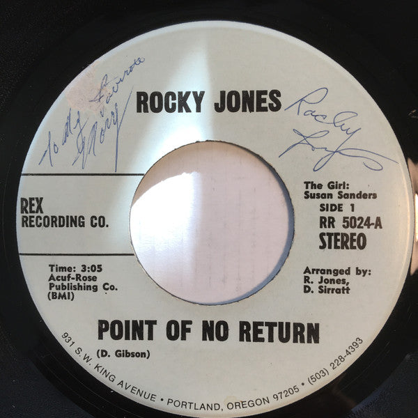 Jones, Rocky – Point Of No Return / I'll Not Loose My Pride - Used 7"