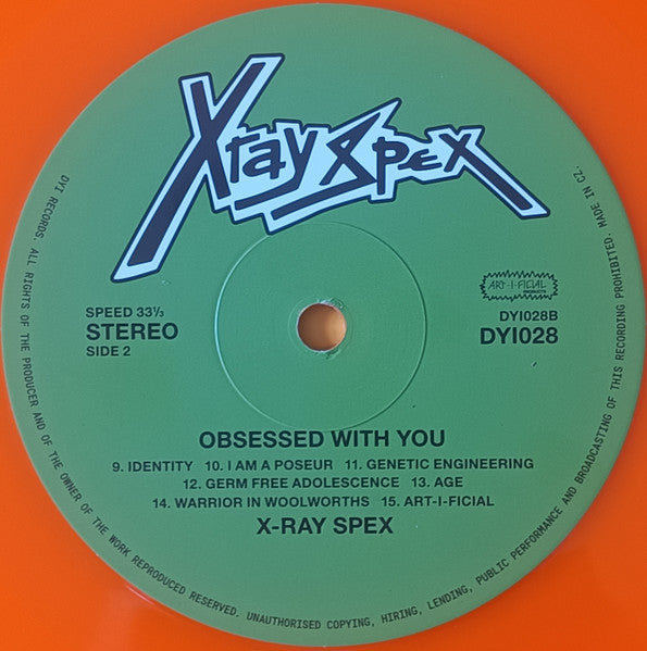 X-ray Spex - Obsessed With You (The Early Years)  [DAY-GLO ORANGE VINYL IMPORT] - New LP