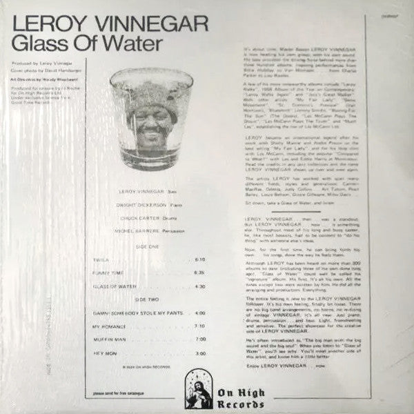 Vinnegar, Leroy – Glass of Water – New LP
