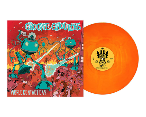 Groovie Ghoulies – World Contact Day [Neon Orange/Yellow Galaxy Vinyl] – New LP