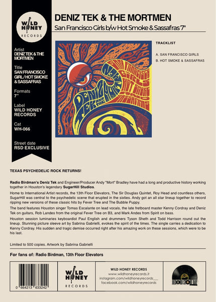Deniz Tek & the Mortmen -- San Francisco Girls b/w Hot Smoke & Sassafras ‎[GREEN NOISE EXCLUSIVE ORANGE VINYL– New 7"