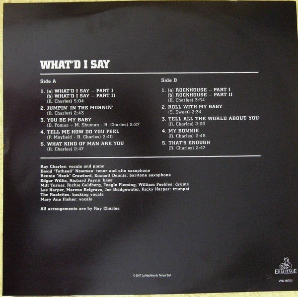 Charles, Ray - What'd I Say [IMPORT] – New LP