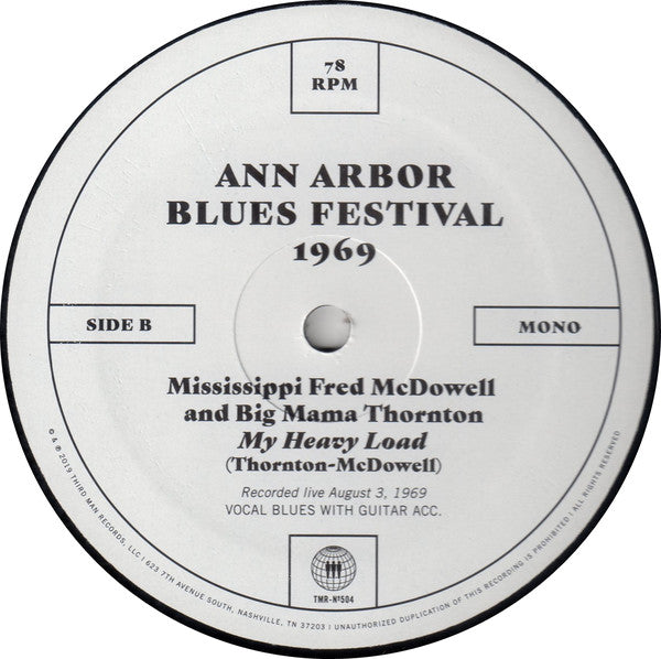 Mississippi Fred McDowell And Big Mama Thornton – Ann Arbor Blues Festival 1969 – Used 10"