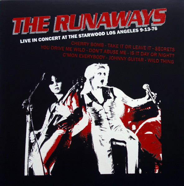 Runaways, The – Live in Concert at the Starwood Los Angeles 9–13–76 – Used LP