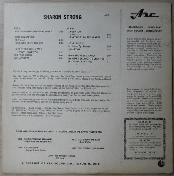 Strong, Sharon – Sincerely...  - Used LP