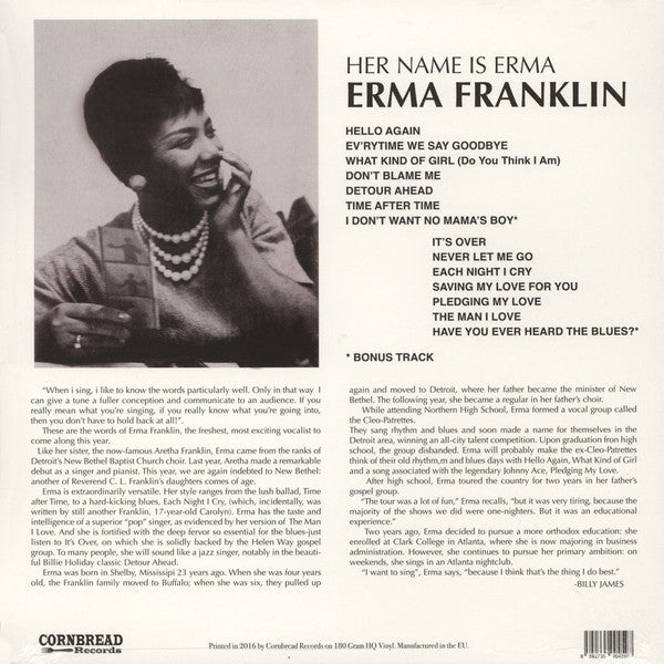 Franklin, Erma ‎– Her Name Is Erma [IMPORT] - New LP