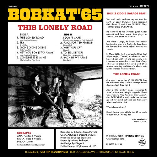 Bobkat'65 – The Lonely Road [YELLOW VINYL] – New LP