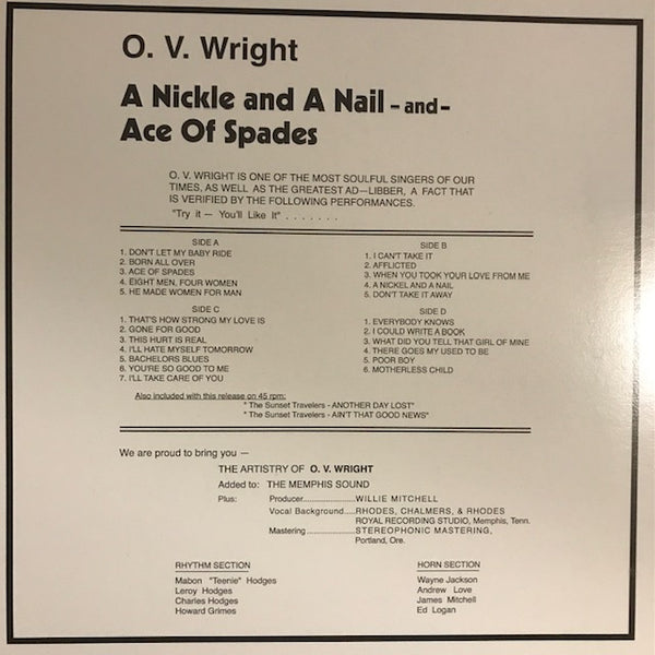 Wright, O.V. – .A Nickel and a Nail...The Best of... [2xLP + 7"] - New LP